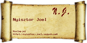 Nyisztor Joel névjegykártya